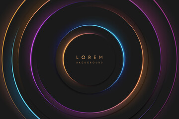 Abstract circle shapes background with glow effect