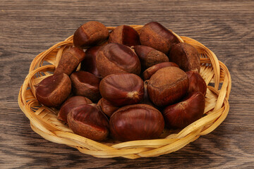 Chestnut heap in the bowl