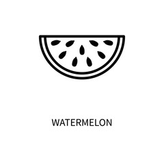Watermelon Line Icon In A Simple Style. Vector sign in a simple style isolated on a white background.