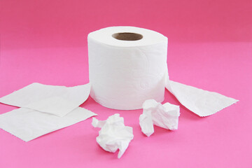 white toilet paper in a roll for hygiene