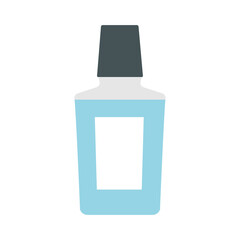 Mouthwash plastic bottle. Mint liquid for rinsing mouth. Oral dental hygiene. 