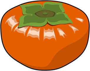 柿のイラスト（アウトラインあり）