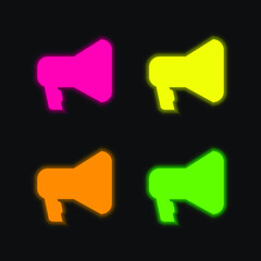 Amplification Tool Silhouette In Black four color glowing neon vector icon