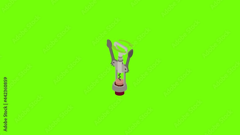 Sticker stainless corkscrew icon animation