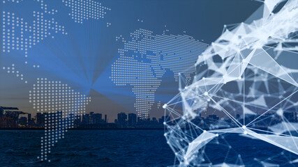 デジタル営業　在宅勤務　テレワーク　IoTによる大都市のデジタル化 背景画像のイメージ