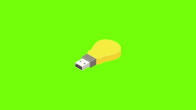 Bulb usb flash icon animation