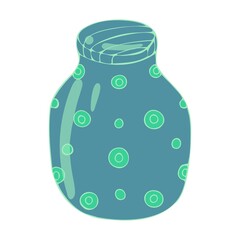 Jar with lid and pattern for decoration