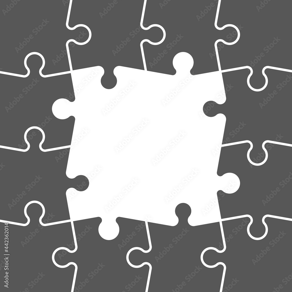 Poster a lot of piece flat puzzle pattern presentation. many step puzzles business background. simple patte