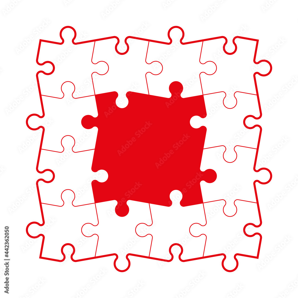 Aufkleber a lot of piece flat puzzle pattern presentation. many step puzzles business background. simple patte