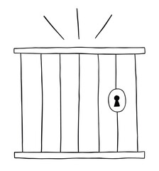 Cartoon vector illustration of prison