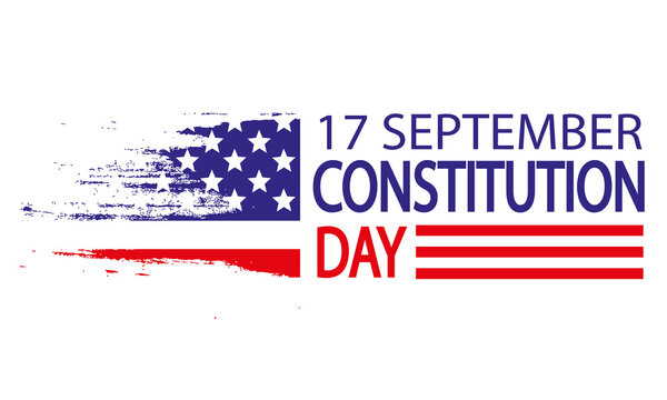 Typography September 17 United States Constitution Day, Vector Art Illustration.