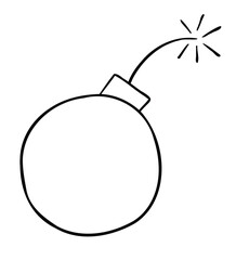 Cartoon vector illustration of bomb about to explode