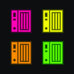 Archives four color glowing neon vector icon