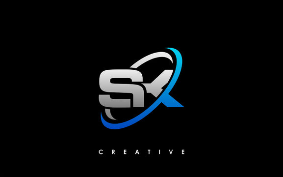 SK Letter Initial Logo Design Template Vector Illustration