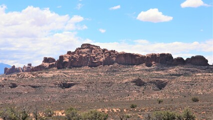 Beautiful Unique Rock Formations in Arches National Park Near Moab, Utah