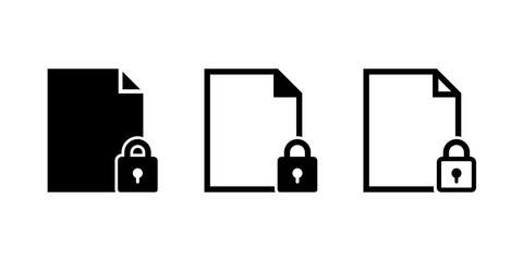 Document locked. File with padlock. Password, security, safety, protection. Illustration vector