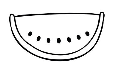 Cartoon vector illustration of a slice of watermelon