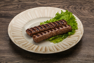 Two Grilled kebeb beef sausages