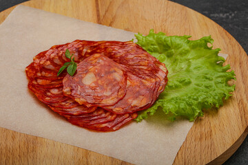 Italian traditional Chorizo pork sausages