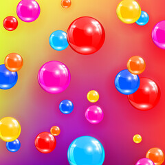 Colorful multicolored design with a gradient, sparkling balls of different shades