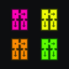 App four color glowing neon vector icon