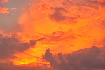 Sunset sky on evening time in summer season, cloud and sky background