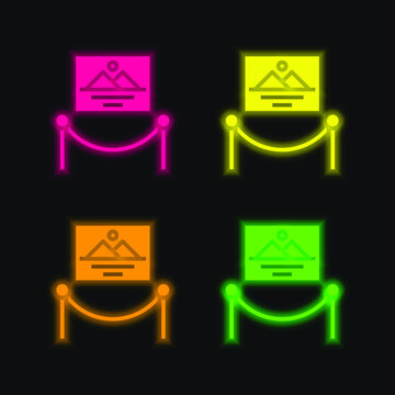 Artwork four color glowing neon vector icon