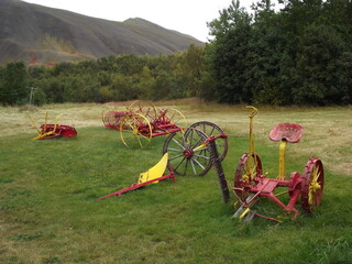 historic farm tools at the museum of hrafnseyri, island