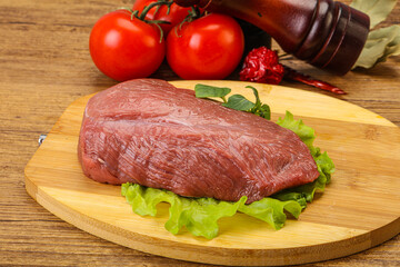Raw beef piece for cooking