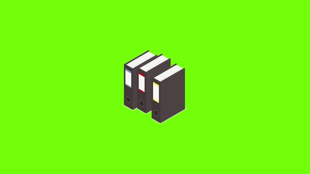 Black office folder icon animation