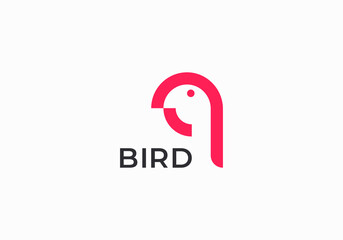 Abstract bird modern logo design. Creative bird line logotype vector.