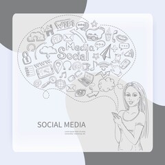 Social Media Concept vector design illustration