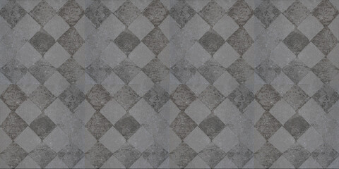 Old gray grey vintage worn shabby elegant damask rue diamond rhombus square patchwork motif tiles...