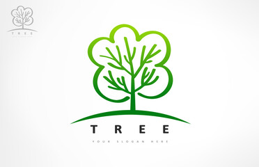 Tree logo vector. Plant Logo design vector nature illustration.