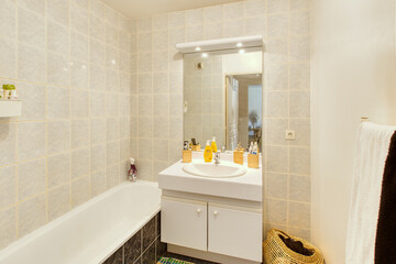 interior with bathtub and shower