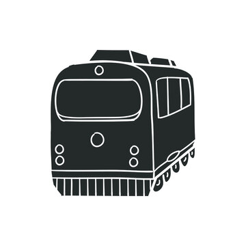 Train Icon Silhouette Illustration. Transport Vector Graphic Pictogram Symbol Clip Art. Doodle Sketch Black Sign.