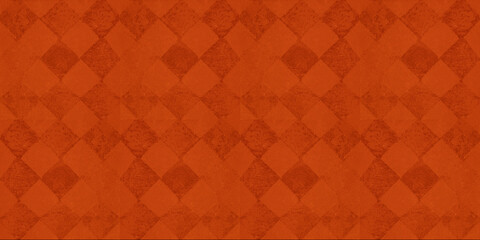 Old orange vintage worn shabby elegant damask rue diamond rhombus square patchwork motif tiles...