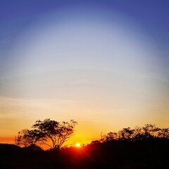 Fototapeta na wymiar silhouette at sunset
