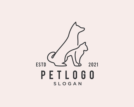 pet logo vector simple design template