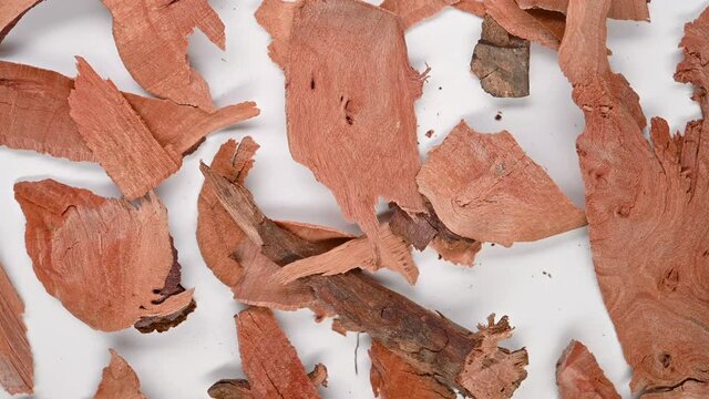 top view herb GangRen or Radix Rhodomyrti or Downy Rosemyrtle Root roating