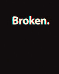 glitchy lettering of sing broken on black background