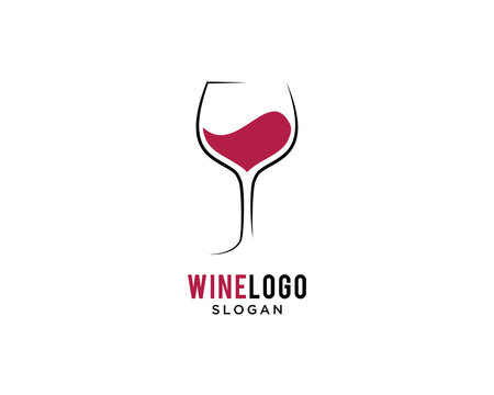 wine , bar logo vector simple design template