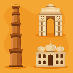 Indian landmarks set