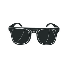 Sunglasses Icon Silhouette Illustration. Summer Fashion Vector Graphic Pictogram Symbol Clip Art. Doodle Sketch Black Sign.
