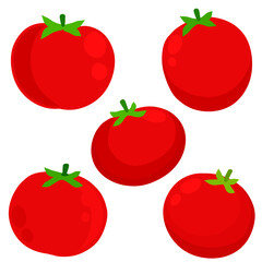Tomato. Red vegetable. Harvest and vegetarian food. Flat cartoon illustration isolated on white