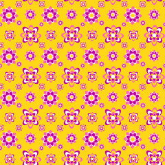 Orange floral seamless pattern. Ditsy flowers pattern