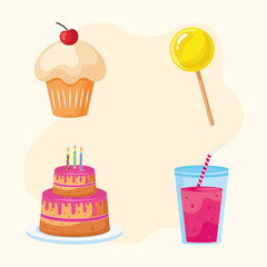 Happy birthday symbol set