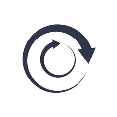 Arrow circle simple vector icon. EPS 10 on white flat style