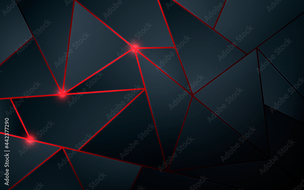 Poster triangle shape black background with red sparkling light