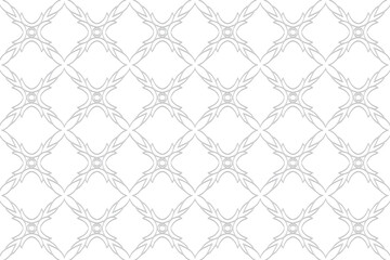3d volumetric convex embossed geometric white background. Ethnic ornament with a pattern in handmade style for Islam, Arabic, Indian, Turkish, Pakistani, Chinese, ottoman motives.